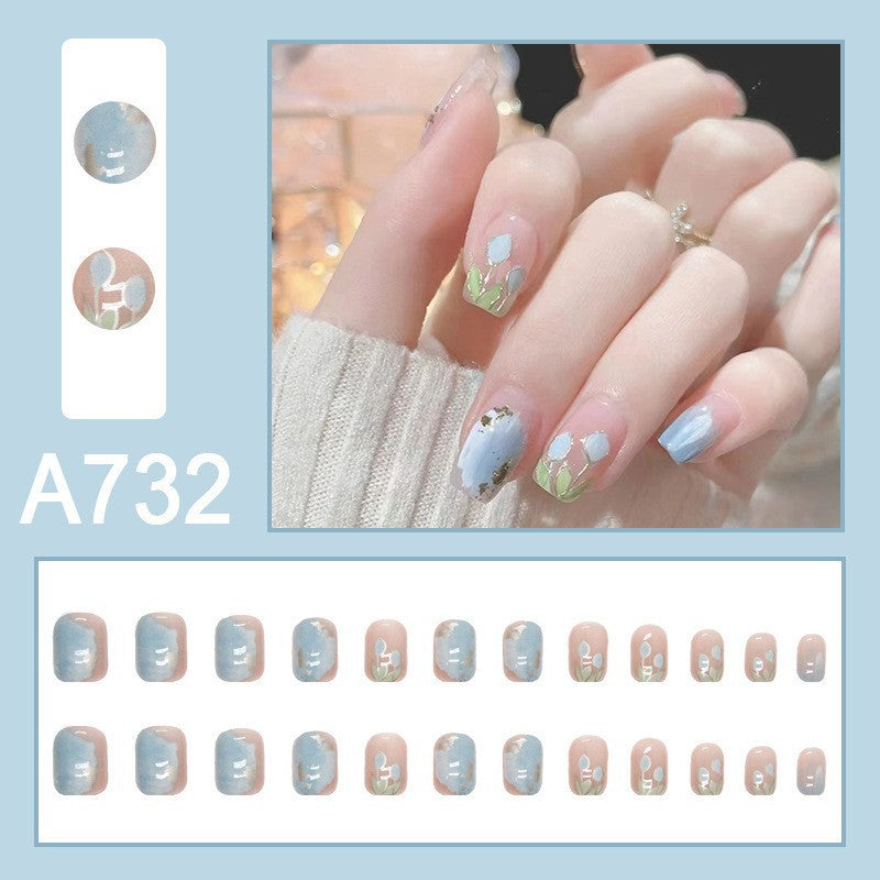 Fake Nails Flash Patch Blush Finished Nail Stickers