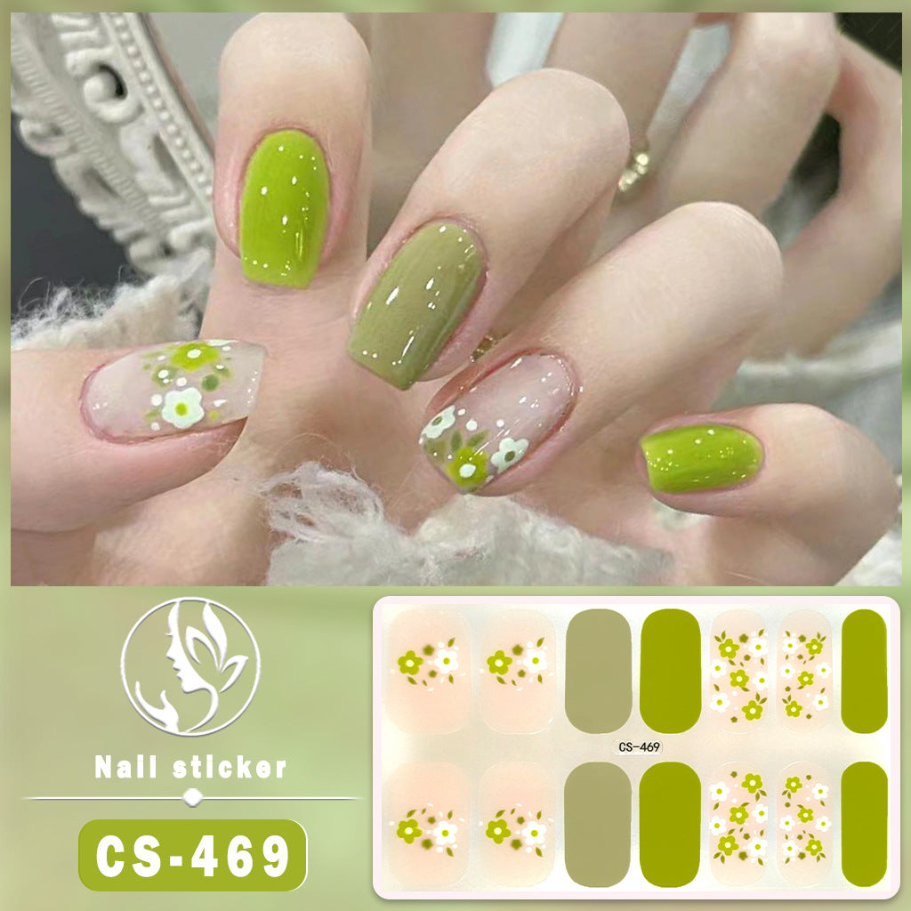 Autocollants pour ongles en gel imperméables avec motif de fleurs de vent