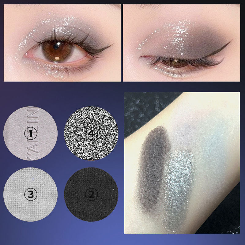 Palette de quatre couleurs de la série Cold Millennium Hot Dark Thin Eyeshadow