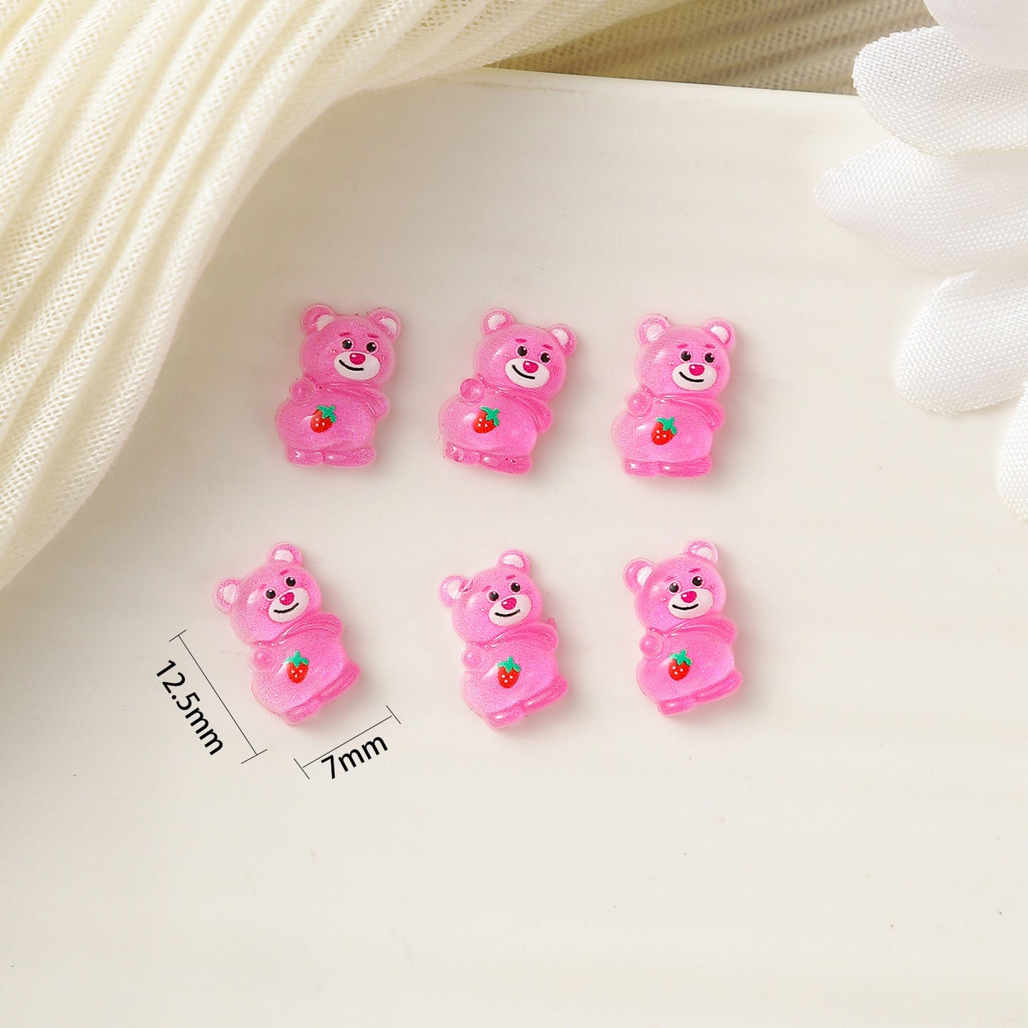 Cartoon Ornament Luminous Strawberry Bear Pooh Nail Care Nail Art