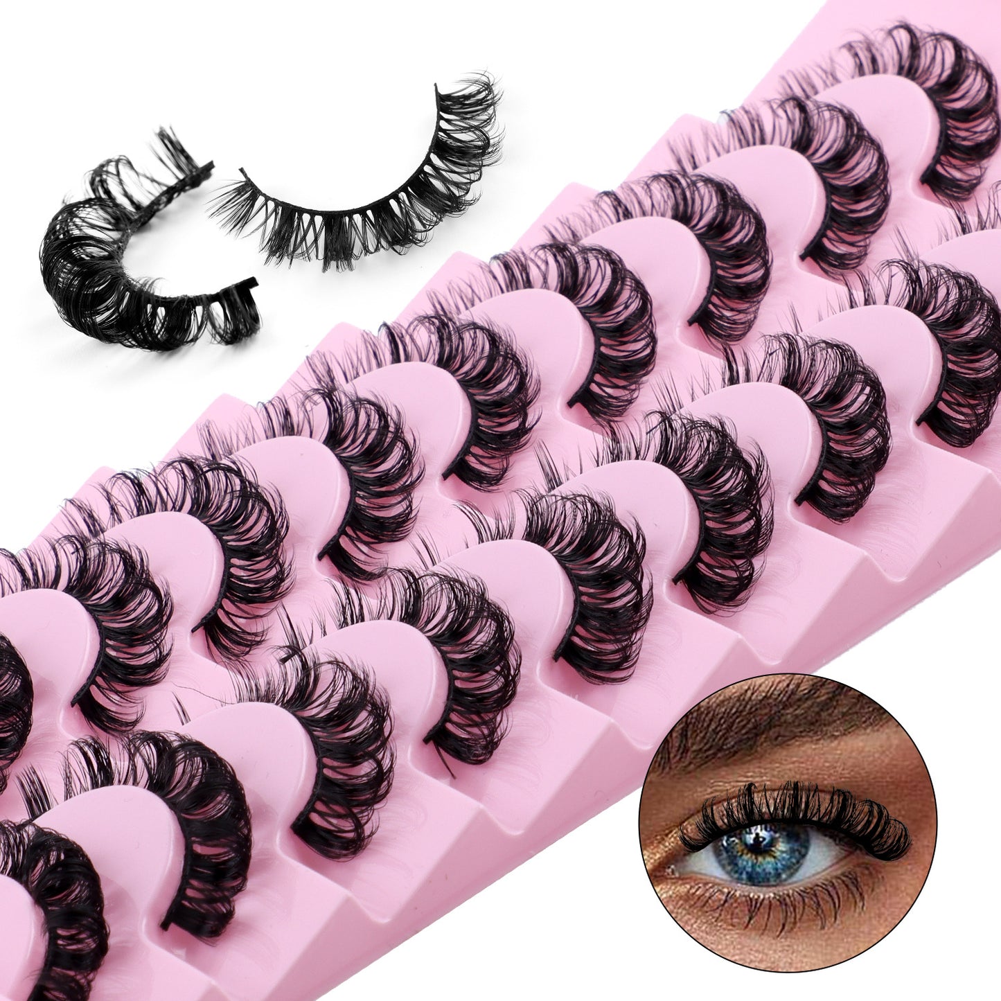 Russian Eyelashes Thick Curl Soft Curved False Lashes