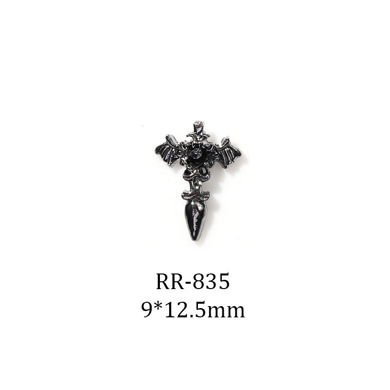 Halloween Dark Series Ornament Three-dimensional Cross Nail Care Nail Art