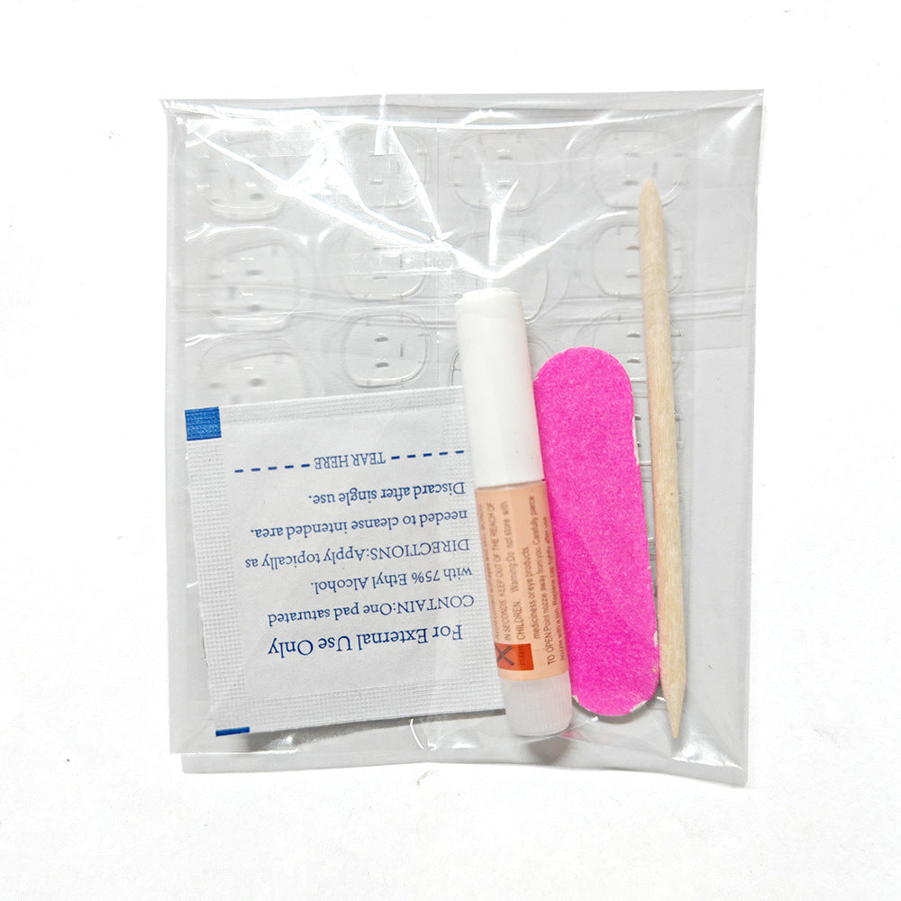 Kit With Alcohol Pad Glue File Nail Tool Set