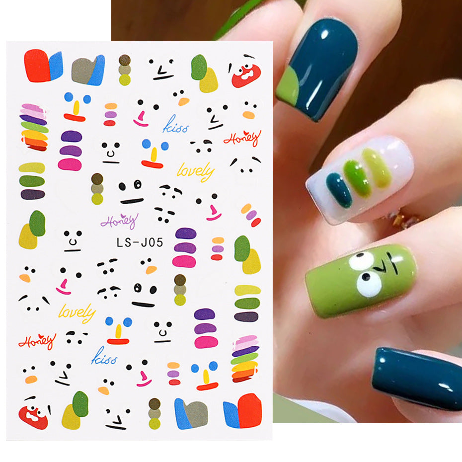 Glue Small Sweet Potato Summer Cute Bear Caterpillar Nail Stickers