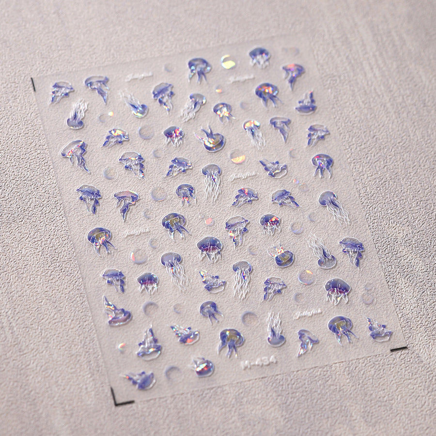 Light Luxury Elegant Frosted Butterfly Paper Nail Stickers