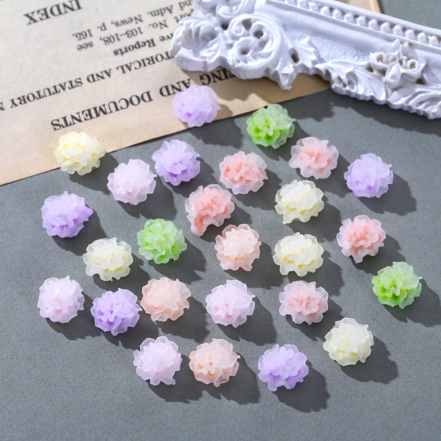 Azalea Ornament Two-color Luminous Resin Flower Nail Care Nail Art