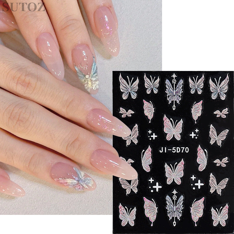 Dream Ice Relief Three-dimensional Butterfly Rabbit Nail Stickers