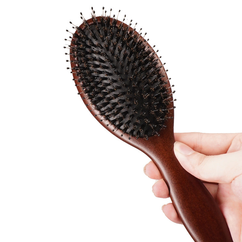 Brosses et peignes à cheveux à coussin d'air en bois à dents rondes