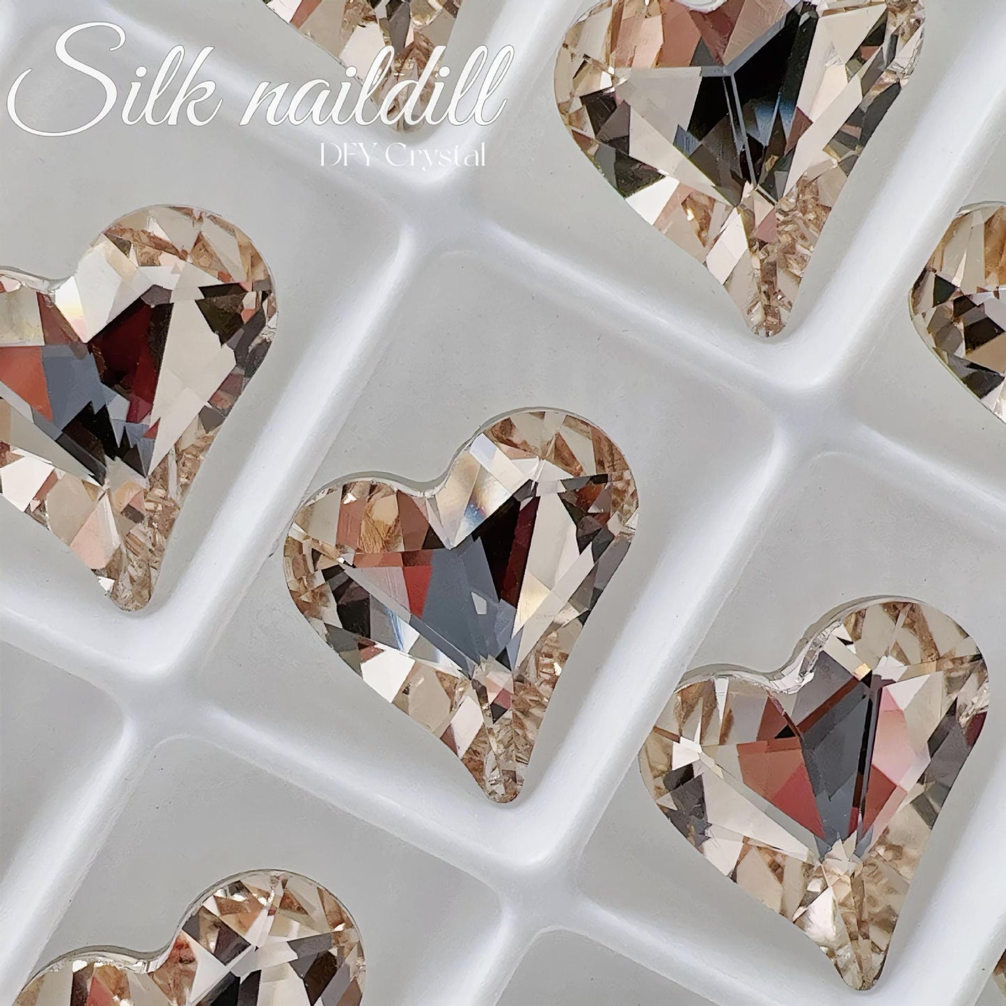 Ornement de diamant en cristal de beauté de couleur Champagne Crooked Nail Care Nail Art