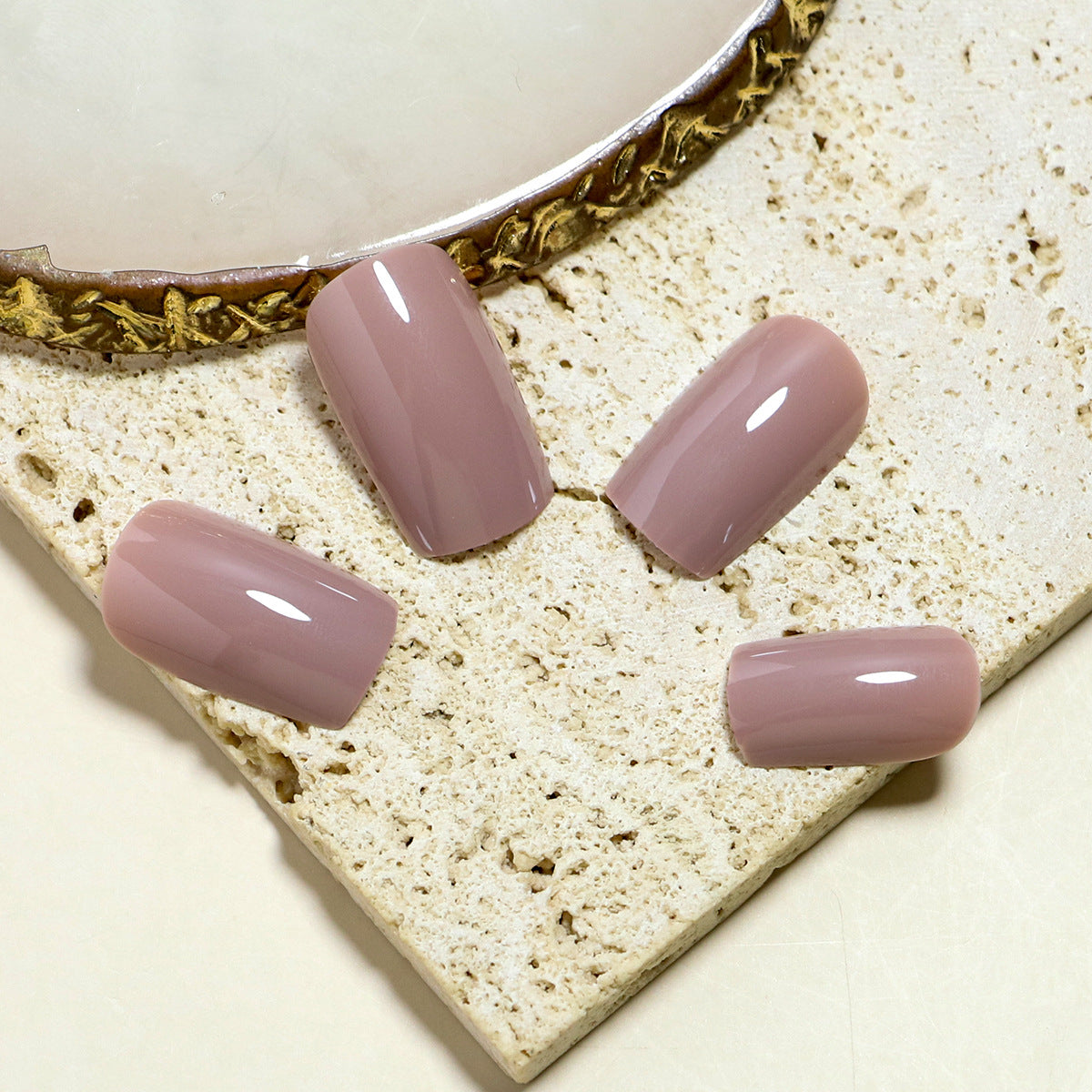 Nail art carré européen de couleur unie violet clair