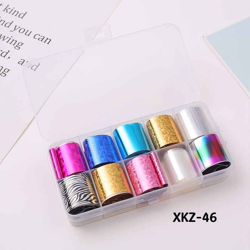 Flower Starry Sky Paper Color Boxed Lace Transfer Printing Nail Care Nail Art