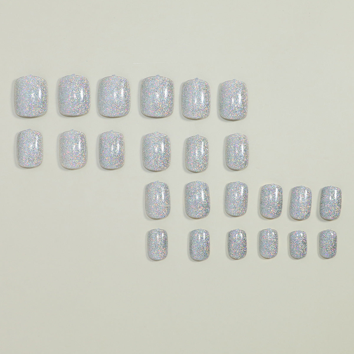 Faux ongles Flash Short Square Wear Armor Argent