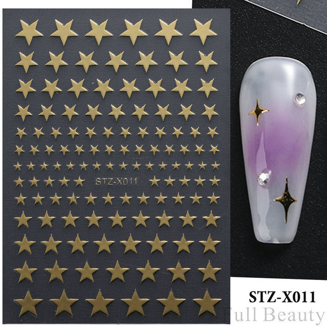 Gold Transparent Frosted Bottom Asterism Adhesive Nail Care Nail Art