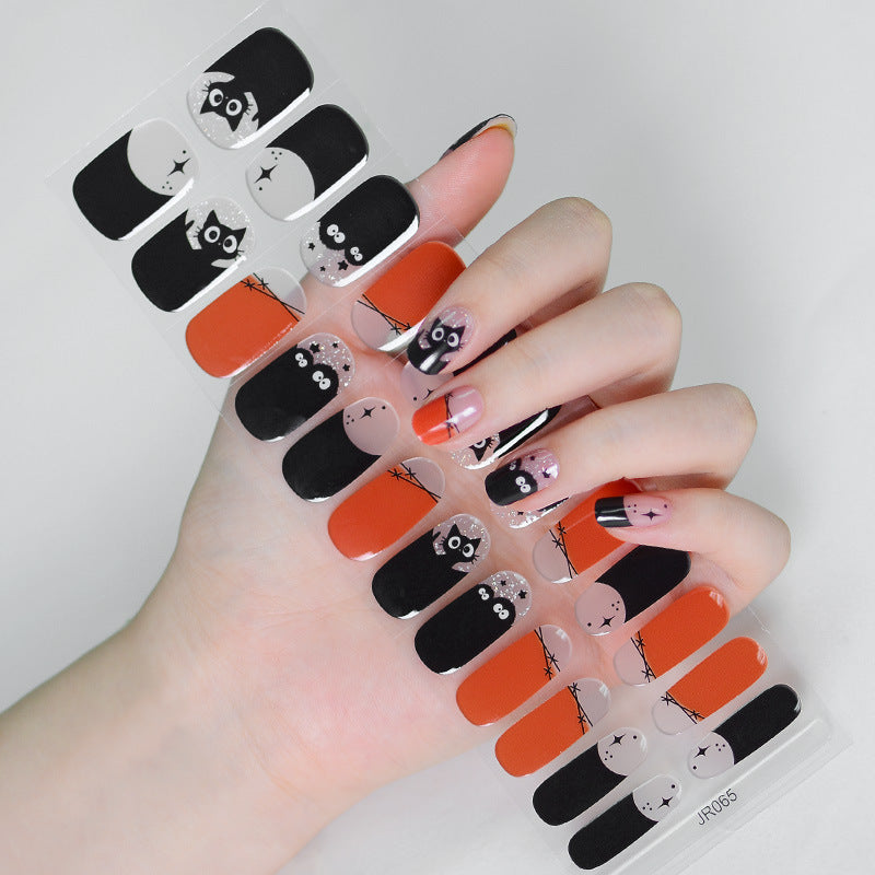 Autocollants pour ongles en gel lumineux en papier pour Halloween