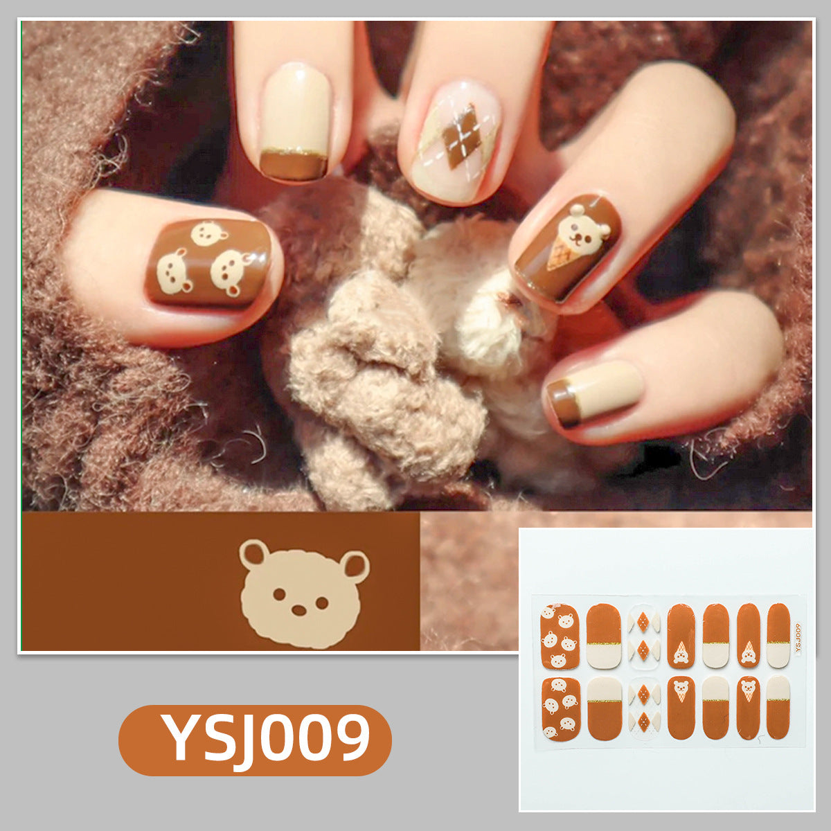 Gradient Bronzing Paper Tulip Cartoon Cute Nail Stickers