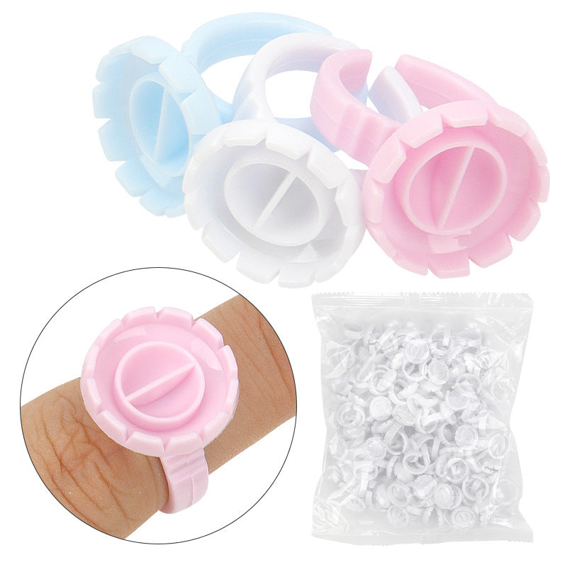 Round Eyelash Ring Flowering Cup Grafting Glue Makeup Accessories