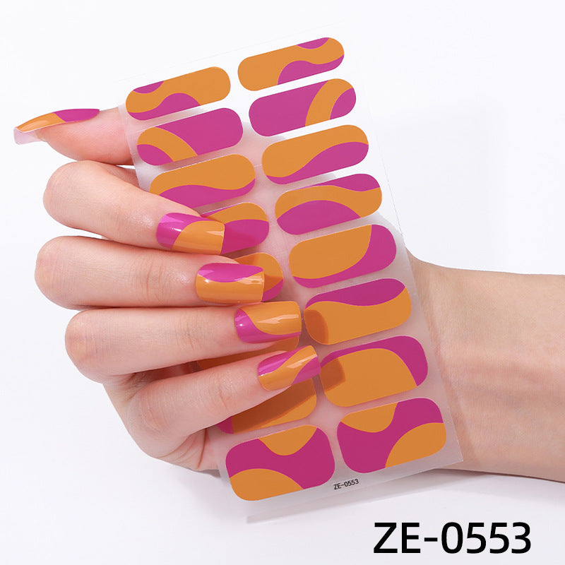 Powder Flashing French Butterfly Simple Flowers Nail Stickers