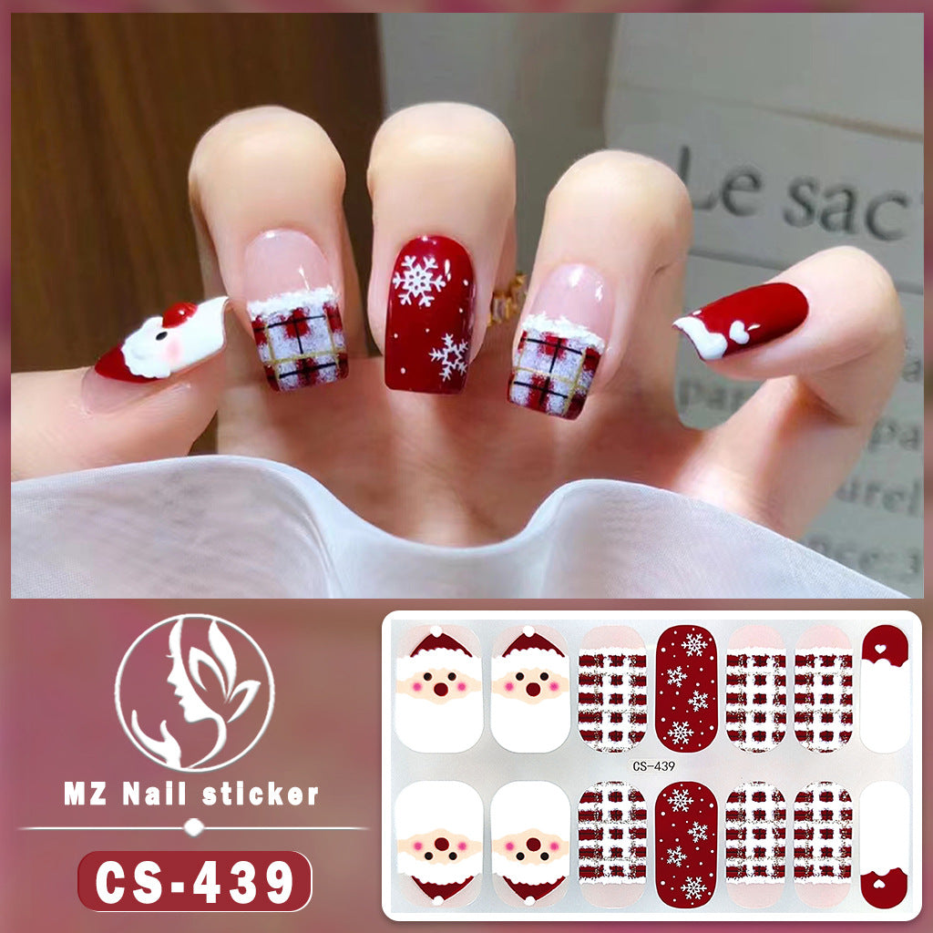 Beauty Full Cute Tree Santa Claus Nail Stickers