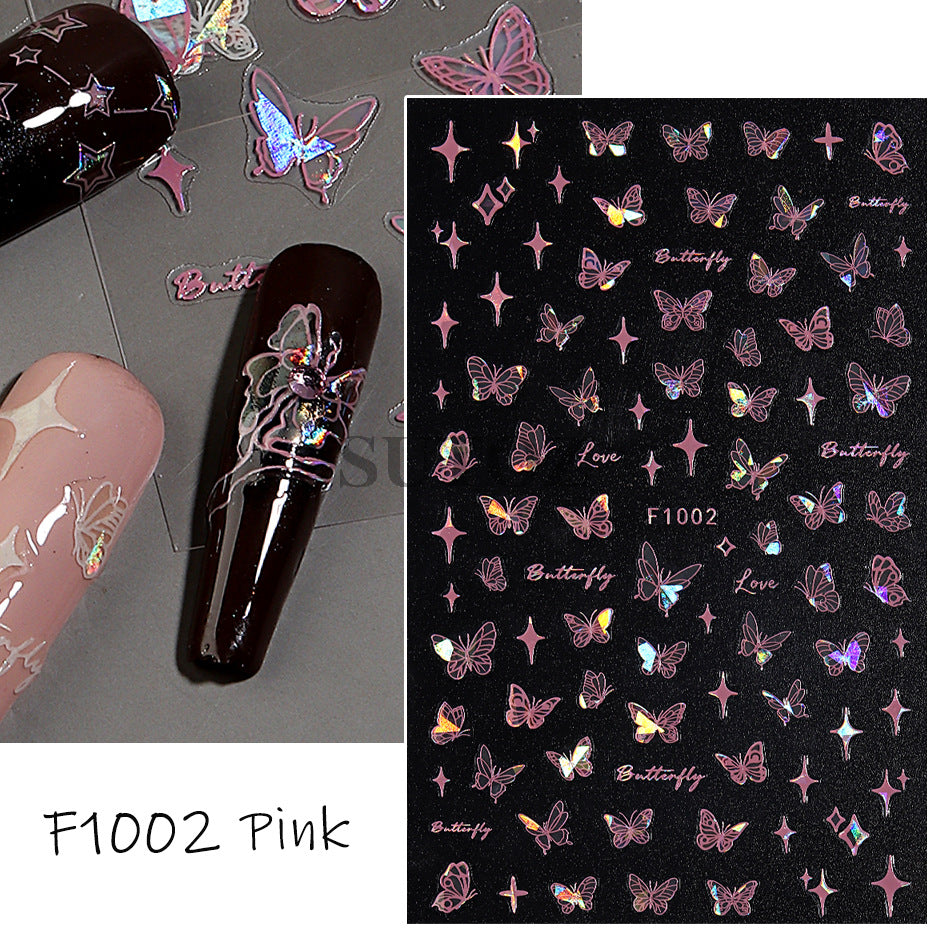 Pure Desire Clear Aurora Butterfly Fairy Nail Stickers