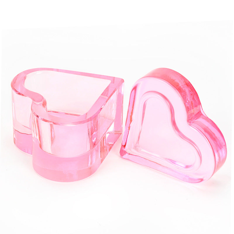 Quality With Lid Heart-shaped Crystal Glasses Painting Brush Nail Tool Set