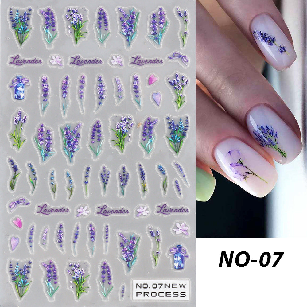 Autocollants pour ongles de la série Fleurs à pétales blancs de camomille