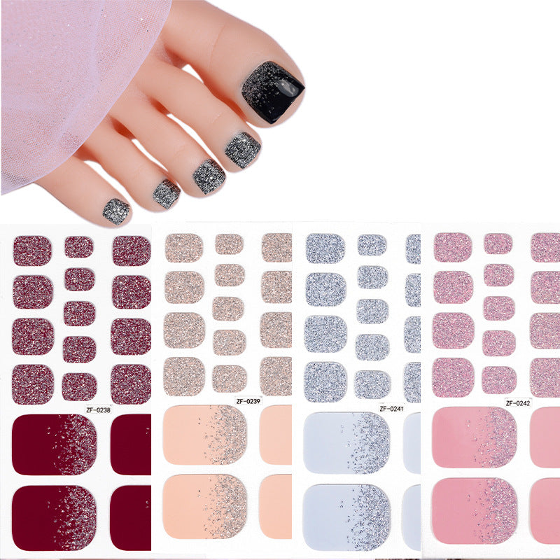 Applique Feet Solid Color Onion Powder Nail Stickers