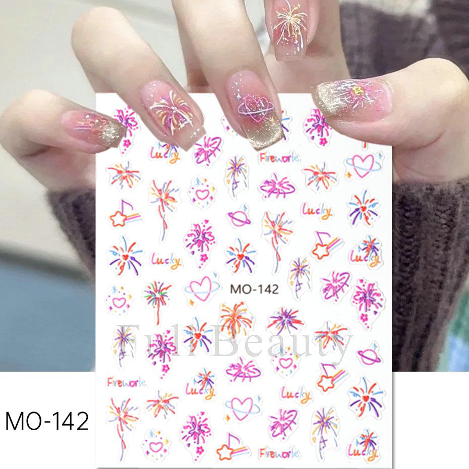 Dopamine Fireworks Series Gradient Dream Color Nail Stickers