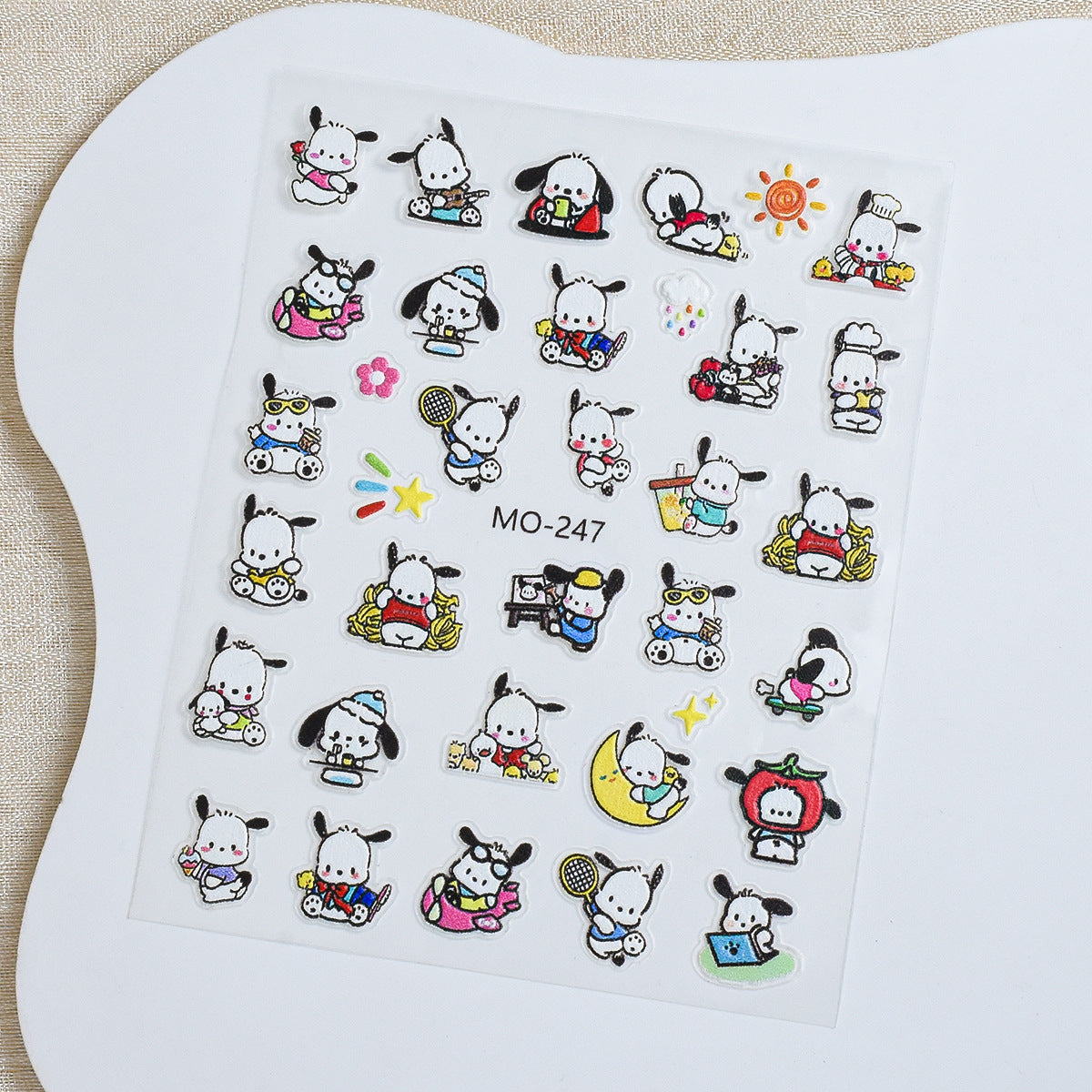 Embossed Cartoon British Pacha Dog Cute Nail Stickers