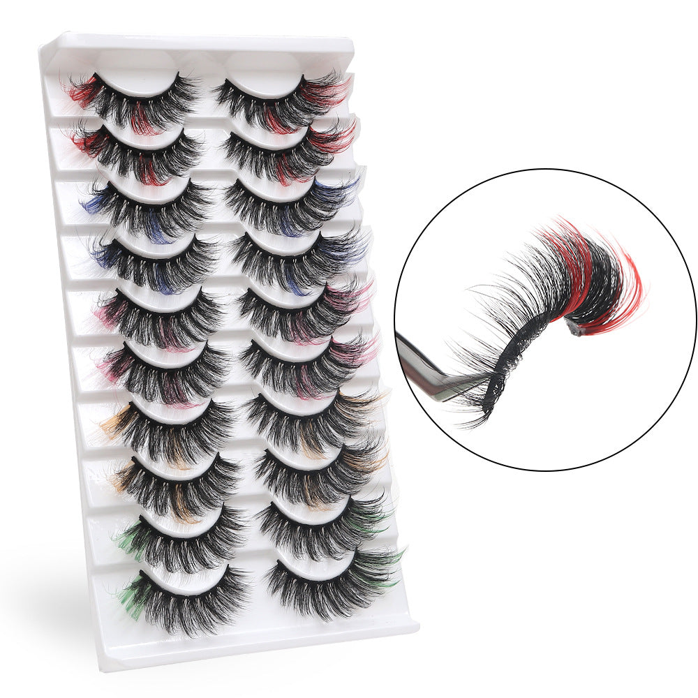 Pairs Of Colored Eyelashes Messy Thick False Lashes