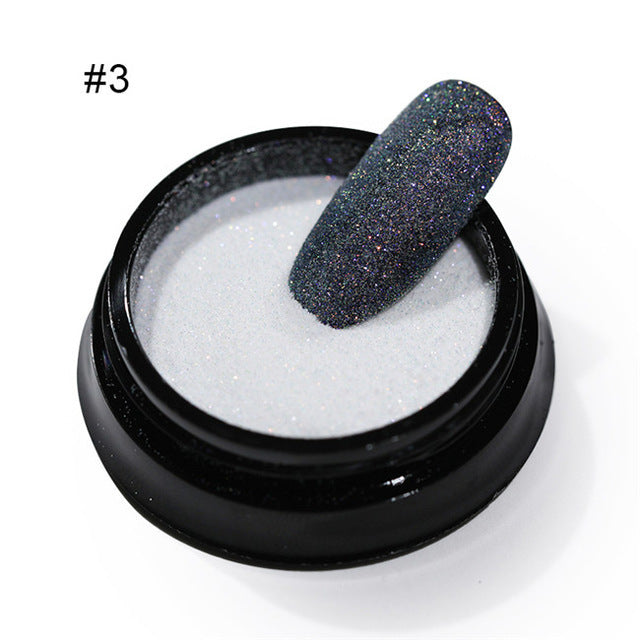 Shimmering Powder Starlight Woolen White On Black Nail Care Nail Art