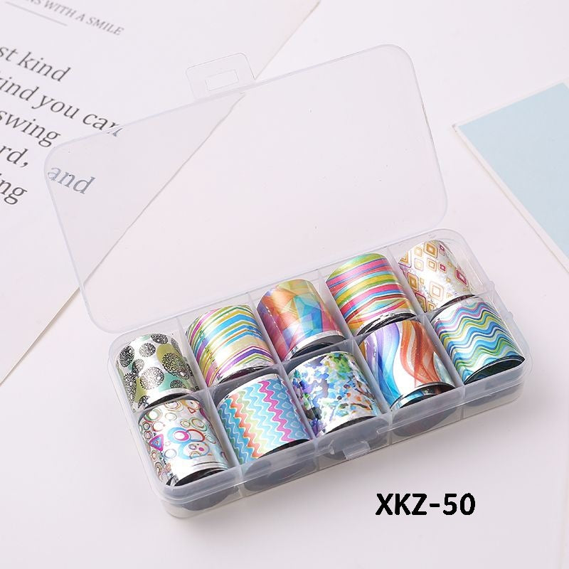 Flower Starry Sky Paper Color Boxed Lace Transfer Printing Nail Care Nail Art