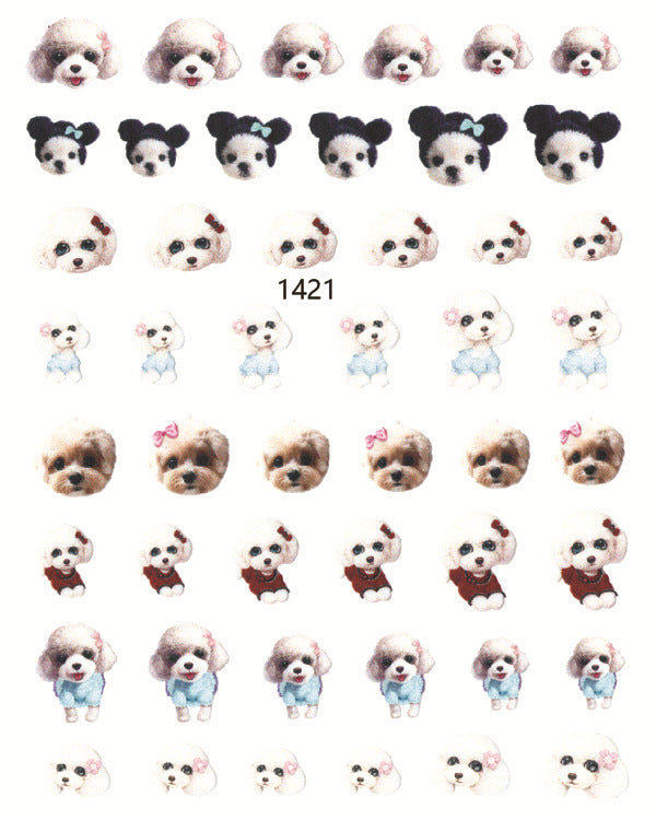 Cute Pet Beauty Applique Bunny Puppy Nail Stickers