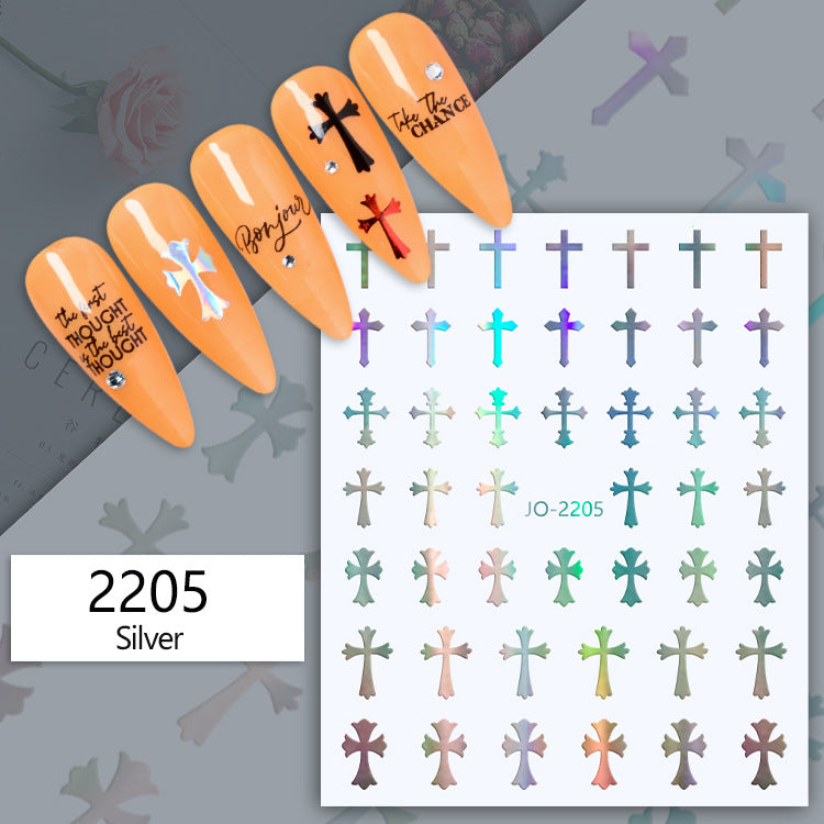 Heart Paper Color Cross Solid Beauty Nail Stickers