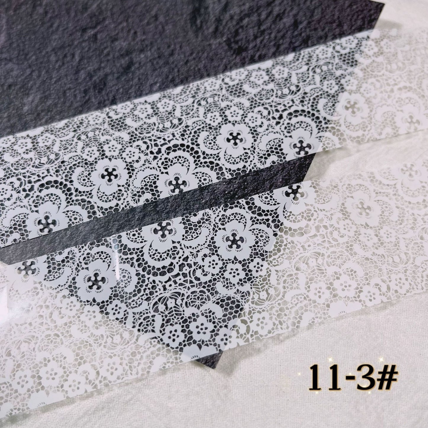 Beautiful Manicure Black White Lace Transfer Nail Stickers