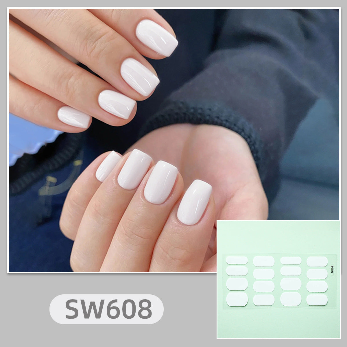 Simple Solid Color Collection Gentle Gradient Nail Stickers