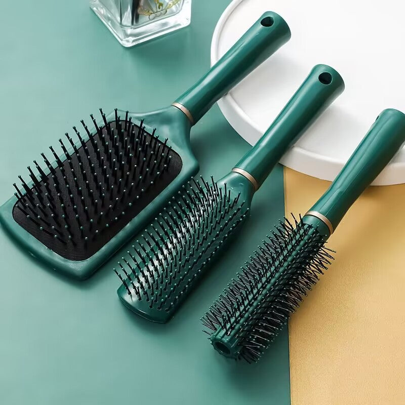 Brosses et peignes à cheveux bouclés à coussin d'air généreux verts