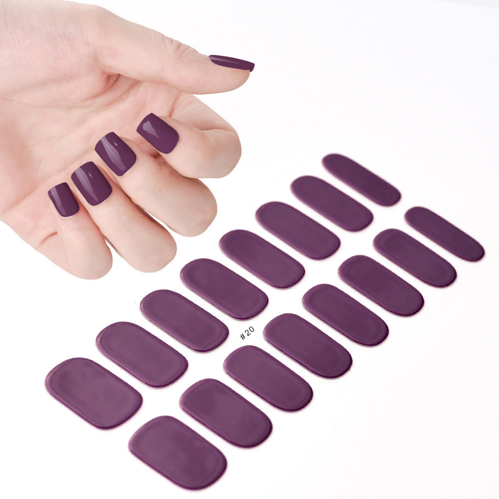 Autocollants pour ongles en papier de couleur pure, durables et imperméables