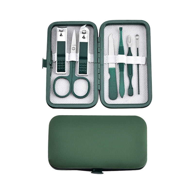 Ensemble complet de coupe-ongles en acier inoxydable vert foncé