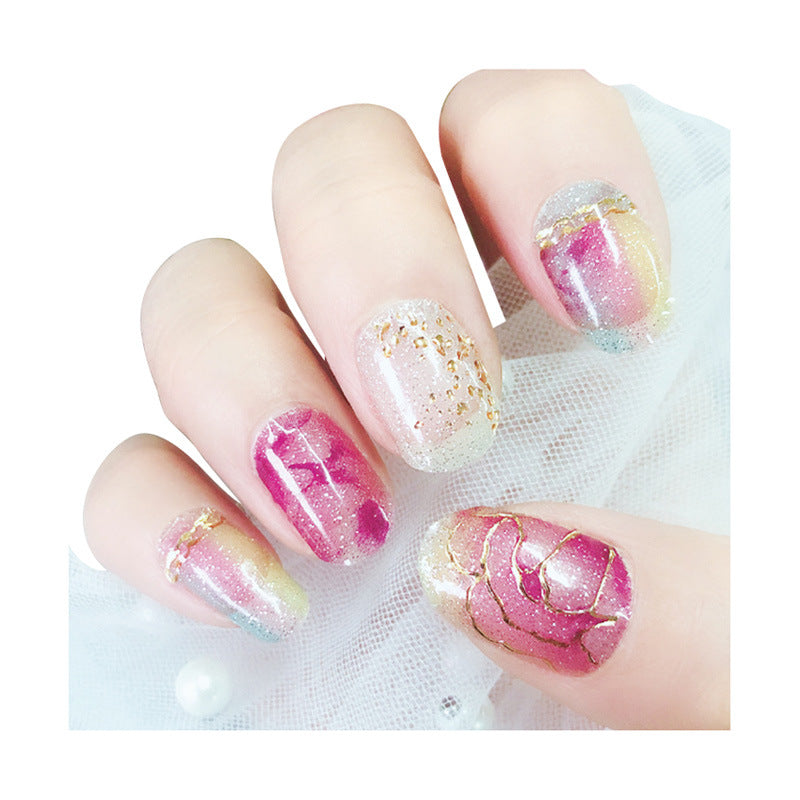 Glitter Bronzing Gradient Full Retro Chinese Nail Stickers