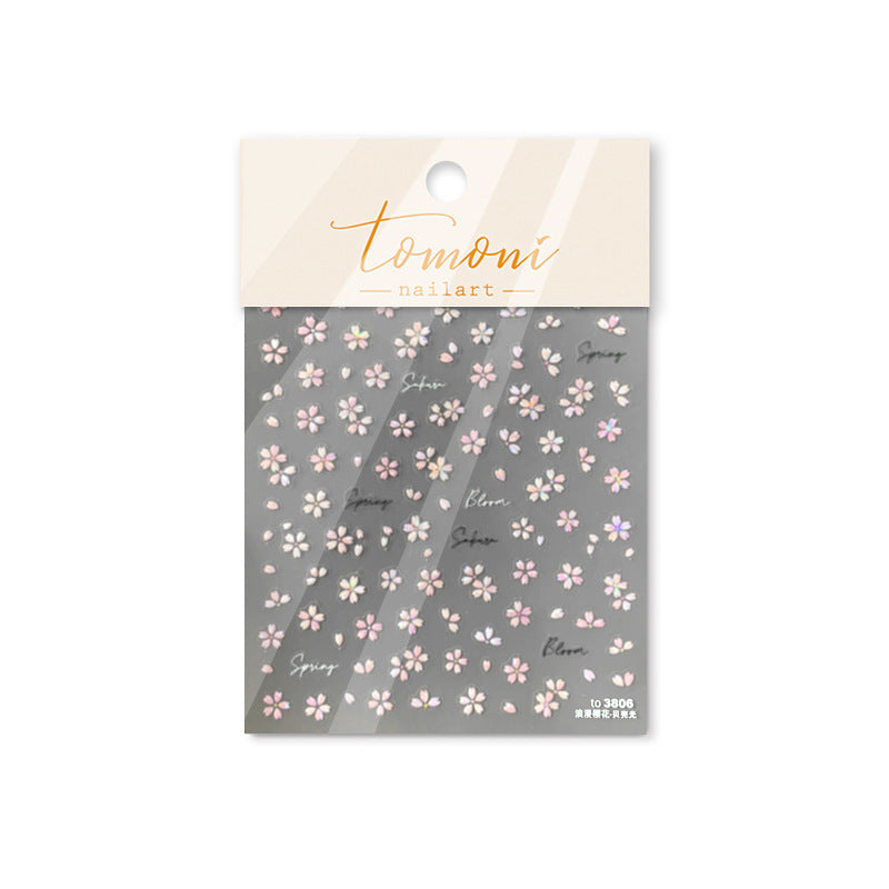 Shell Light Cute Romantic Cherry Blossoms Nail Stickers