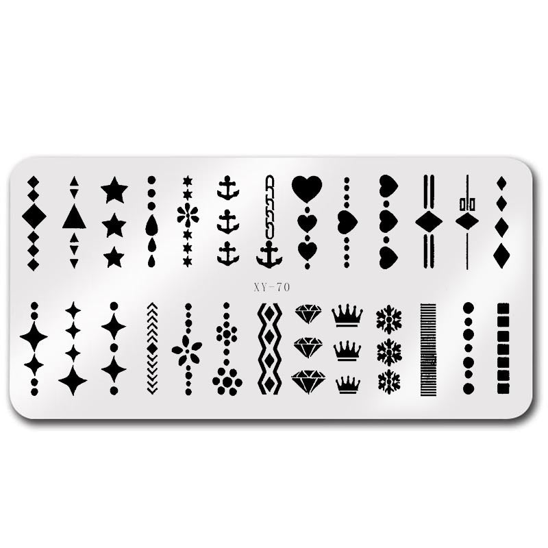 Plate Rectangle Transfer Print Template Christmas Snowflake Nail Tool Set