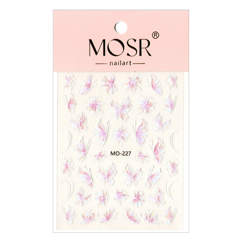 Dream Butterfly Relief Cute Three-dimensional Adhesive Nail Stickers