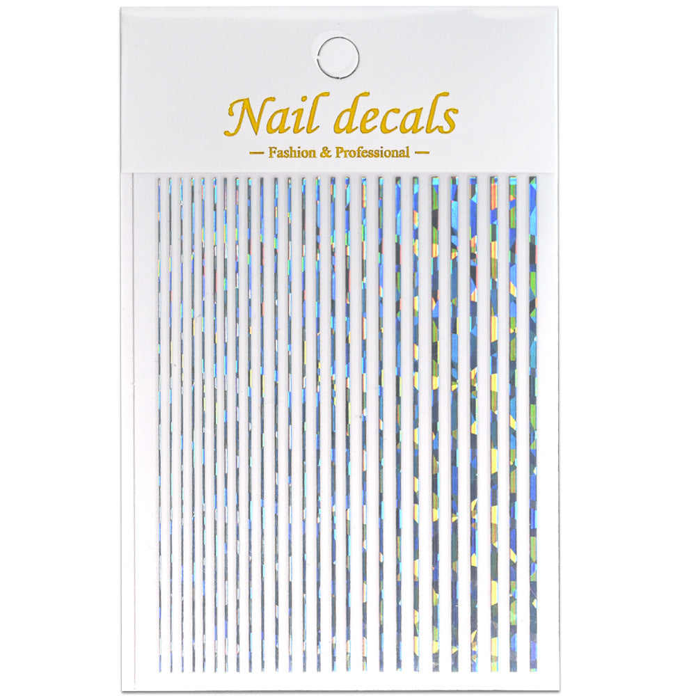 Girly Simplicity Solid Color Stripes Paper Nail Stickers