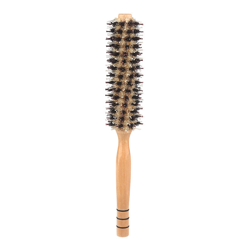 Brosse à cheveux ronde en forme de poire avec cylindre à boucler et peigne