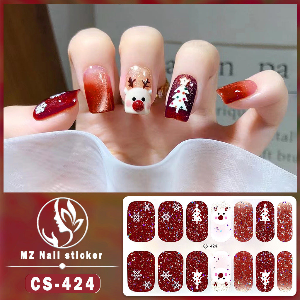 Beauty Full Cute Tree Santa Claus Nail Stickers