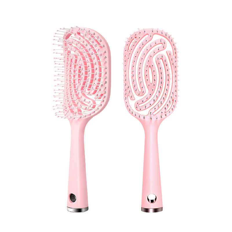 Women's High Skull Top Household Style Rib Large Curved Hair Brushes & Combs