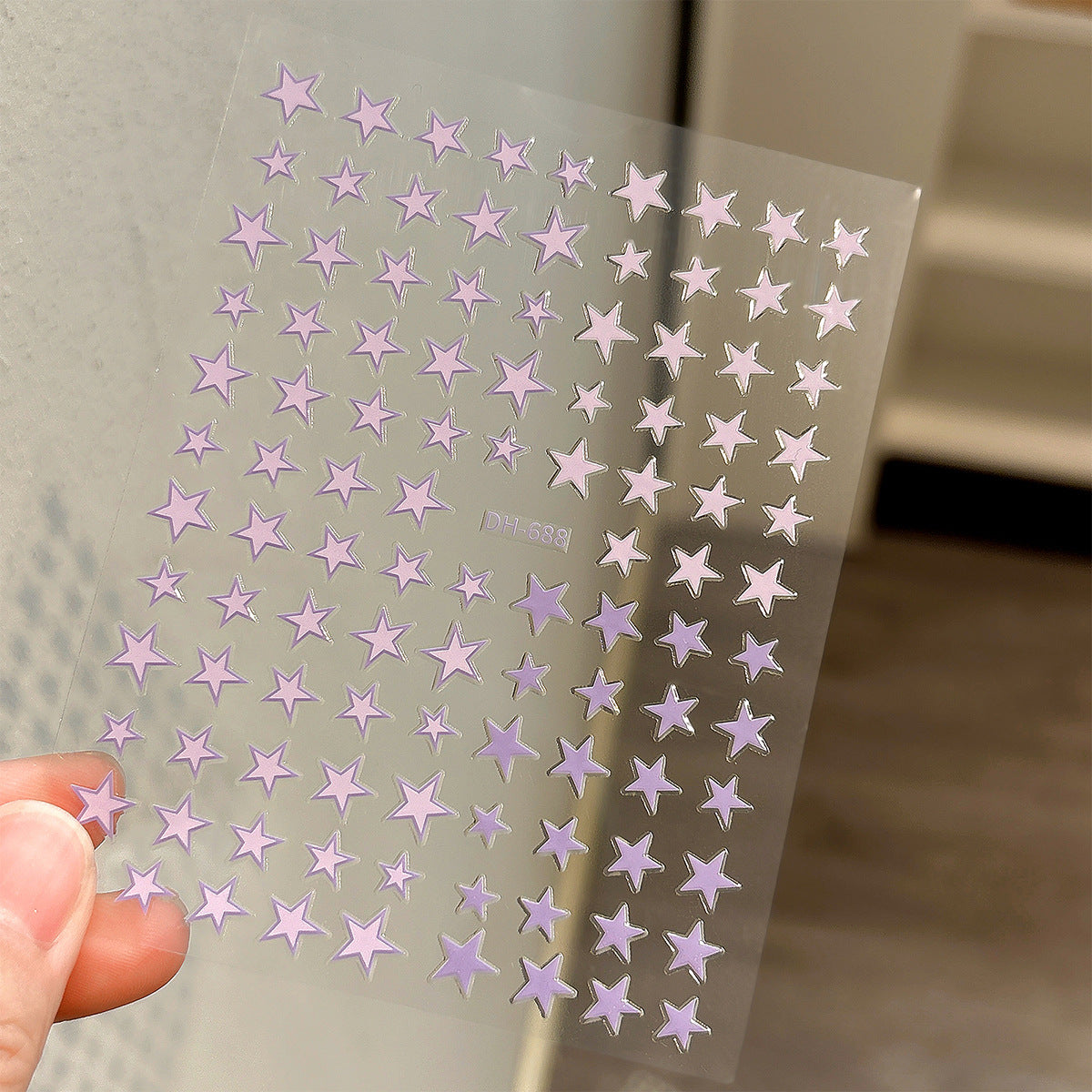 Solid Color Asterism Three-dimensional Seamless Flat Nail Stickers