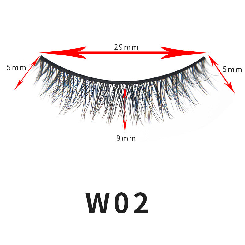 Slim Model Natural Eyelashes Curling Cross False Lashes