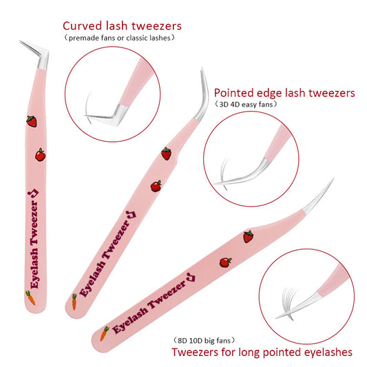 Ensemble d'outils à ongles en acier inoxydable de haute précision pour greffe de cils