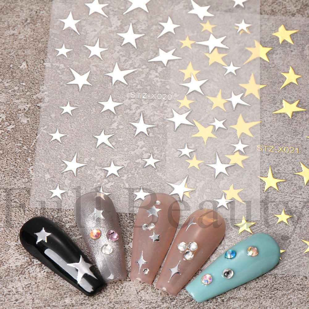 Gold Transparent Frosted Bottom Asterism Adhesive Nail Care Nail Art